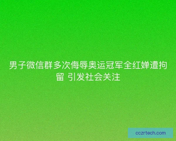 男子微信群多次侮辱奥运冠军全红婵遭拘留 引发社会关注
