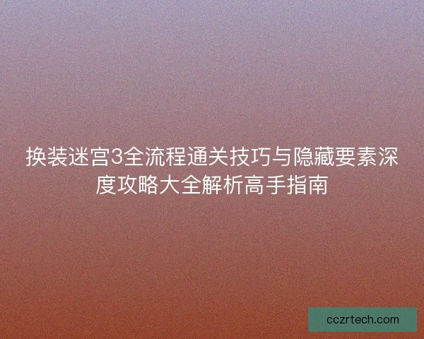 换装迷宫3全流程通关技巧与隐藏要素深度攻略大全解析高手指南