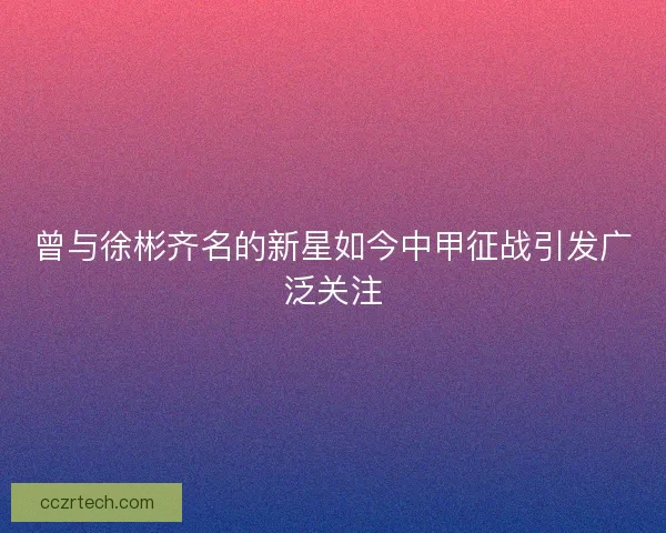 曾与徐彬齐名的新星如今中甲征战引发广泛关注